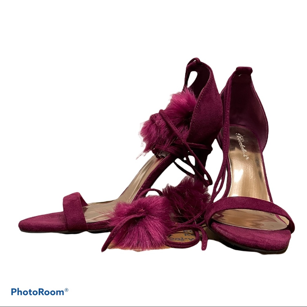 Faux suade heels